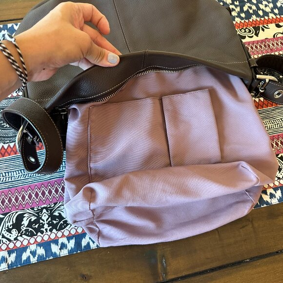 Coach 2Way Duffle Shoulder Bag, Brown Pebbled Leather F15064, EUC - Picture 8 of 12